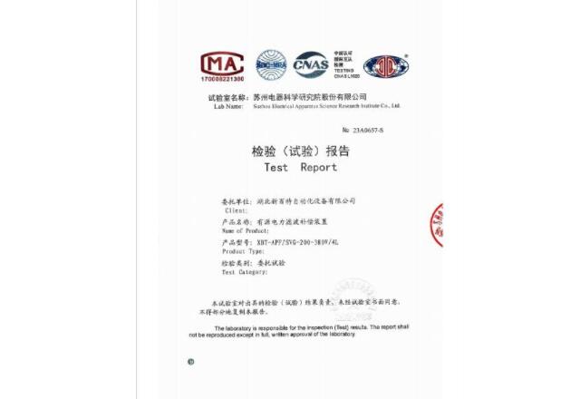 補(bǔ)償裝置檢驗(yàn)報(bào)告